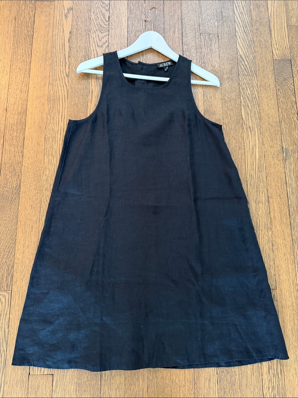 J. Crew Linen Black Sleeveless Shift Dress Small